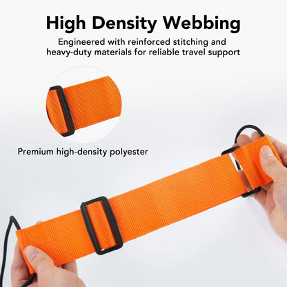 Luggage Connector Straps, Adjustable Elastic Durable Straps for Connecting Luggage Bags to Suitcases, Hands-Free Travel Essential (4PCS Black)