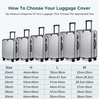 6 Pcs Clear PVC Luggage Protector Covers for Suitcase, Waterproof