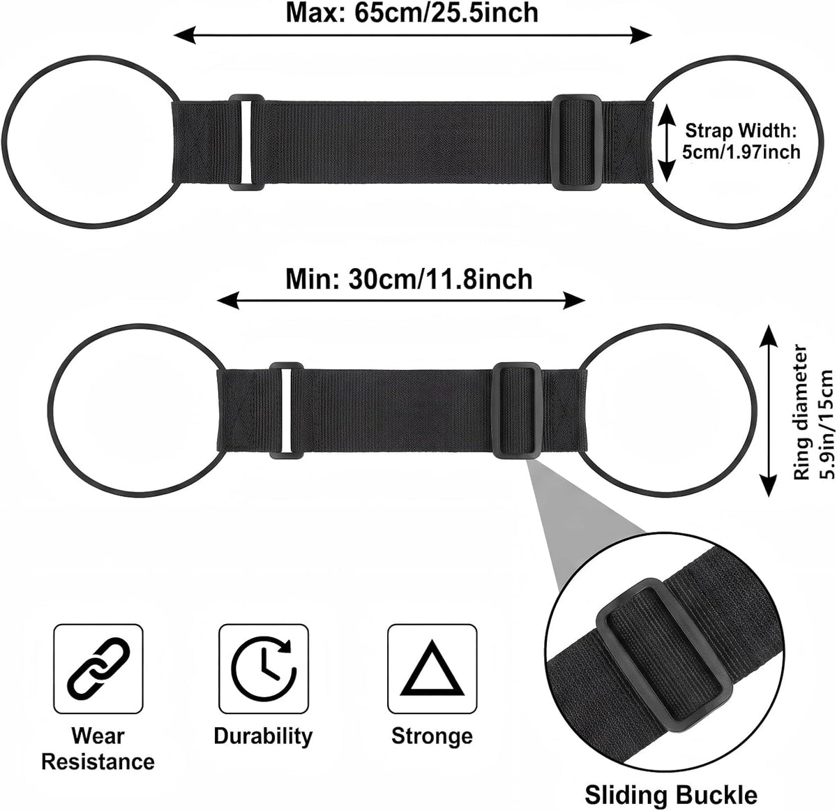 2 Pack Multi Use Strong Adjustable Luggage Connector Straps for Suitcases