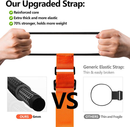BILIONE Adjustable Luggage Connector Straps for Suitcases 2-Pack (Black)