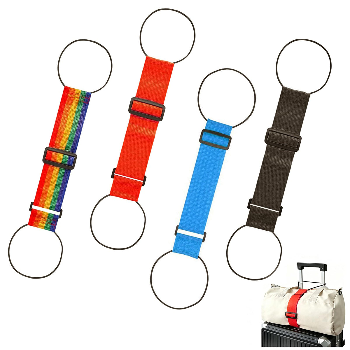2 Pack Multi Use Strong Adjustable Luggage Connector Straps for Suitcases