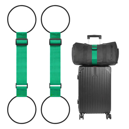 BILIONE Adjustable Luggage Connector Straps for Suitcases 2-Pack (Black)