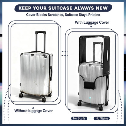 Gilprop 3 Pcs Clear Luggage Cover Protector Fit 20 24 28 Inch Baggage Black