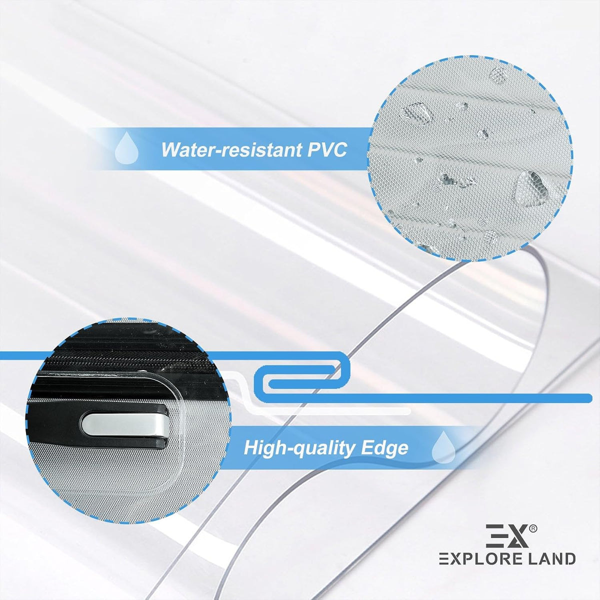 Explore Land Clear PVC Suitcase Cover Protector, XL