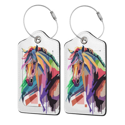 2 Pack Luggage Tags Travel American Flag Eagle PU Cute Leather Luggage Tag Name ID Labels with Privacy Cover Suitcases Women Men Girls Boys Fun Laggage Tags (American Eagle Flag)