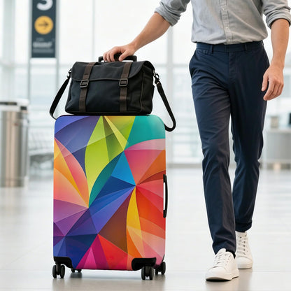 Colorful Geometric Luggage Cover, Abstract Suitcase Protector