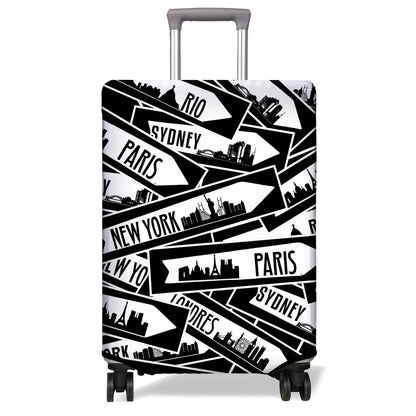 Travel Luggage Cover Suitcase Protector Fits 18-32 Inch Wheel Covers PatternedTravel Related Items Flower Luggage Protector Elastic M