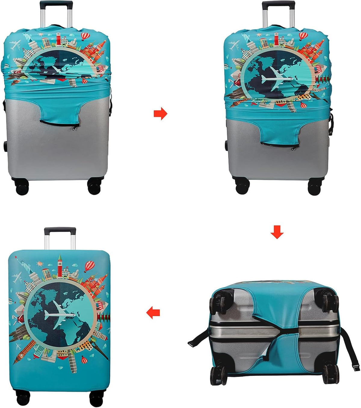 WUJIAONIAO Travel Luggage Cover Suitcase Cover Protector Skins 18-32 Inch