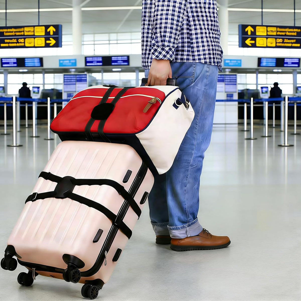 Luggage Straps Bag Bungee,Luggage Straps for Suitcases,Suitcase Straps,Elastic Strap,Ajustable Elastic Bungee Belt 2 Pack,Add a Bag Easy to Travel Suitcase,Travel Suitcase Bag Accessories.(Black)