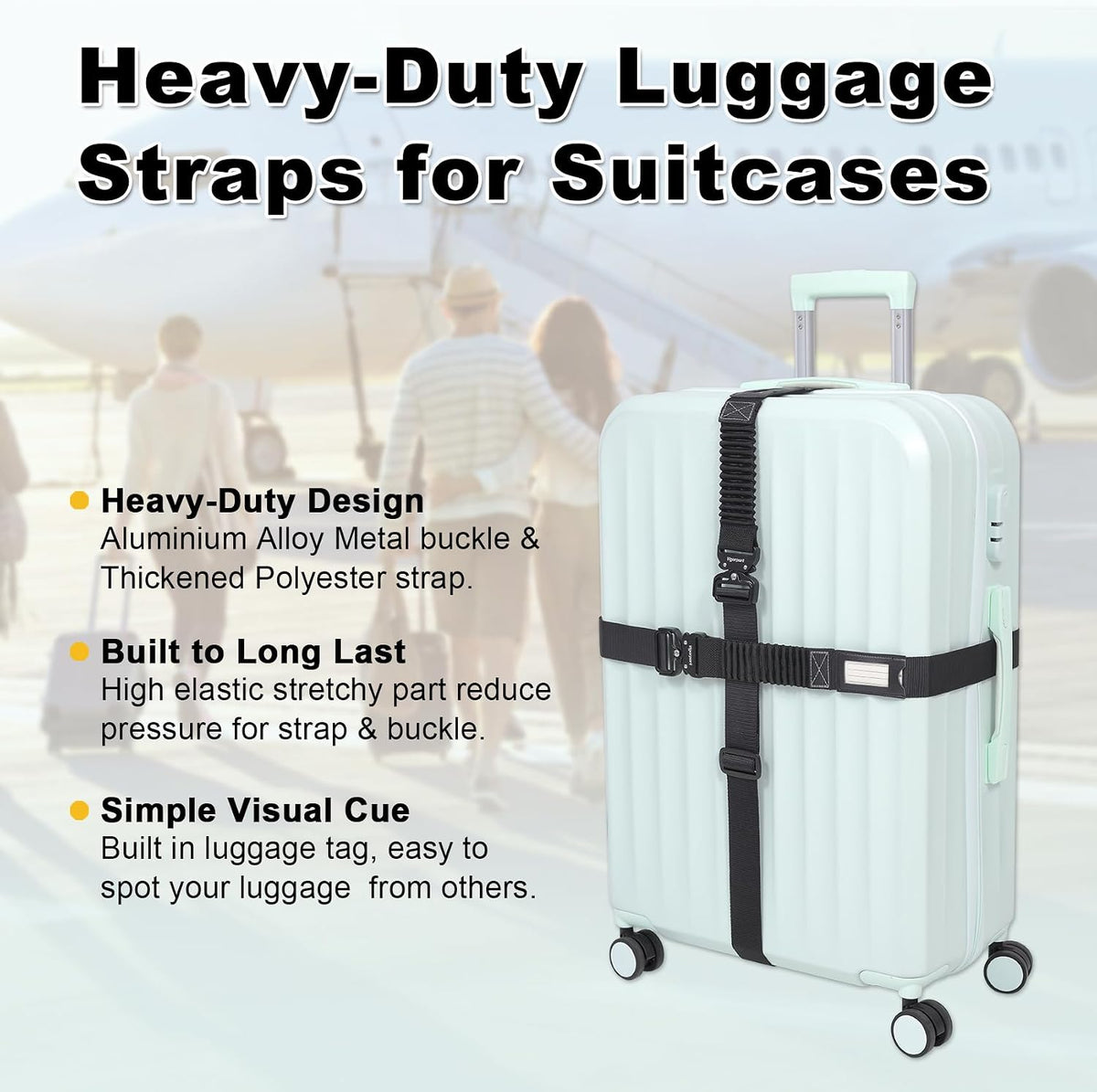 Vigorport Luggage Straps for Suitcases TSA Approved Suitcase Belt