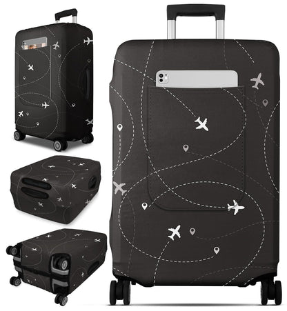 Slohif Cool Luggage Cover with Storage Pocket 28-30 inch Caution Tape