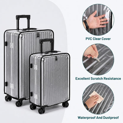 6 Pcs Clear PVC Luggage Protector Covers for Suitcase, Waterproof