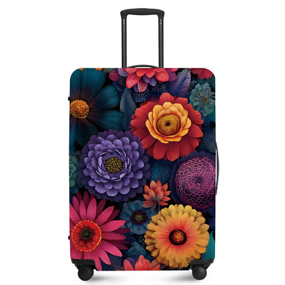 FOREVER QUEEN Blue Gold Luxury Marble Luggage Cover Suitcase Protector Suitcase Cover Anti-Scratch,Stretchable Bag Cover Washable Durable Polyester