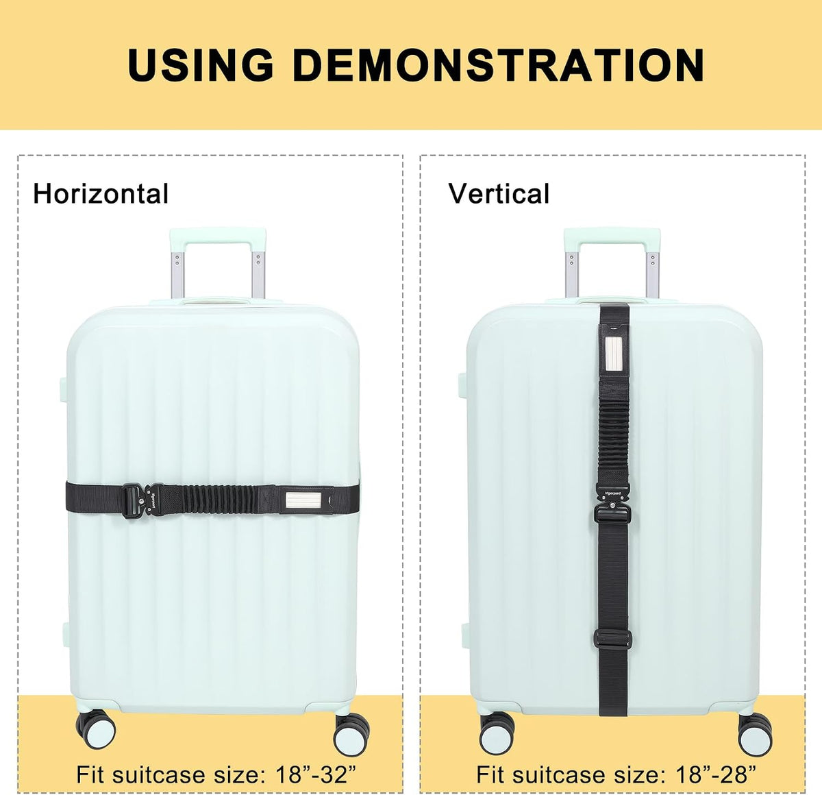 Vigorport Luggage Straps for Suitcases TSA Approved Suitcase Belt