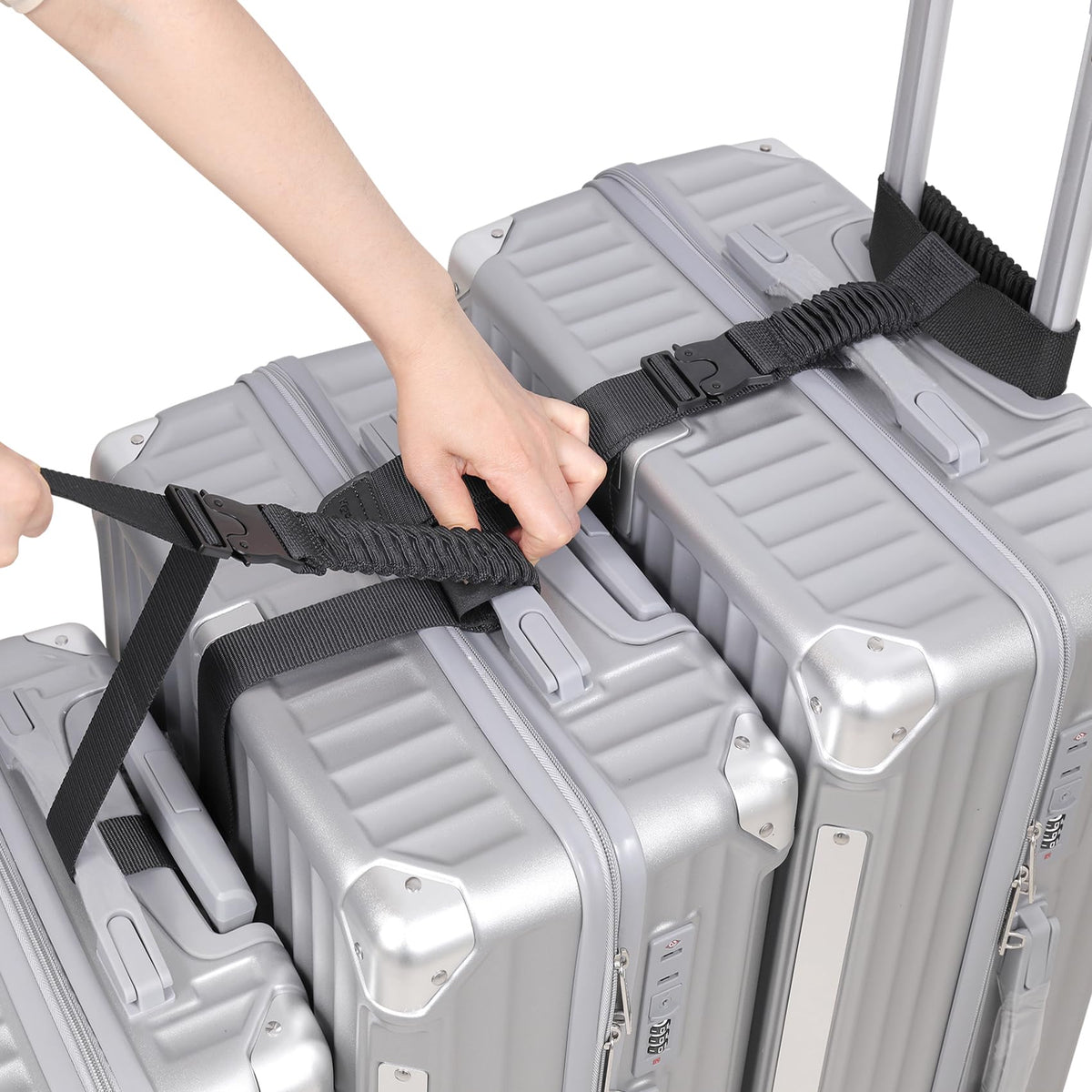 Vigorport Luggage Straps, Stretchable Luggage Connector Strap for Suitcase