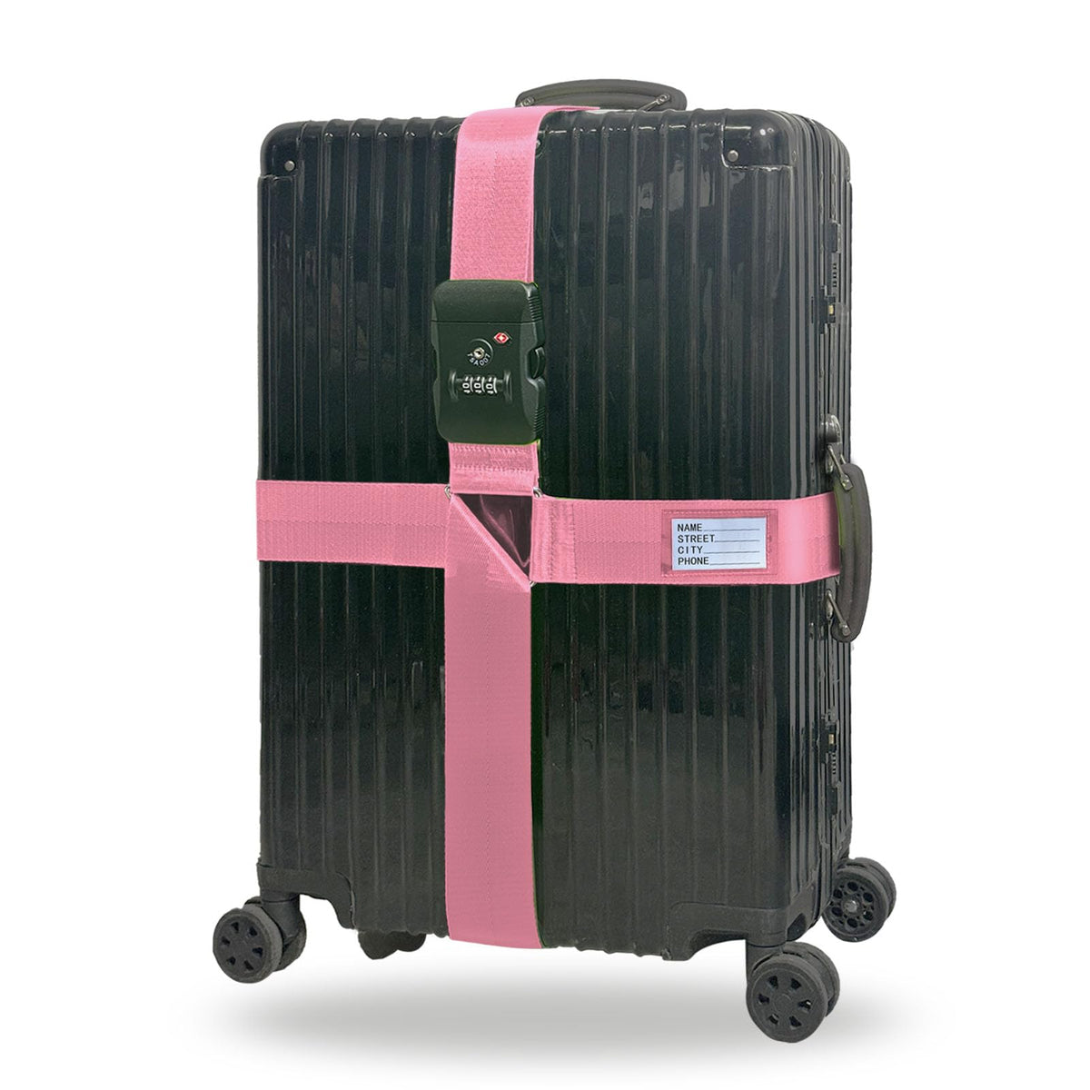 Luggage Straps TSA Approved with Lock,Suitcase Straps with Tags Purple1Pack