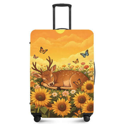 FOREVER QUEEN Blue Gold Luxury Marble Luggage Cover Suitcase Protector Suitcase Cover Anti-Scratch,Stretchable Bag Cover Washable Durable Polyester