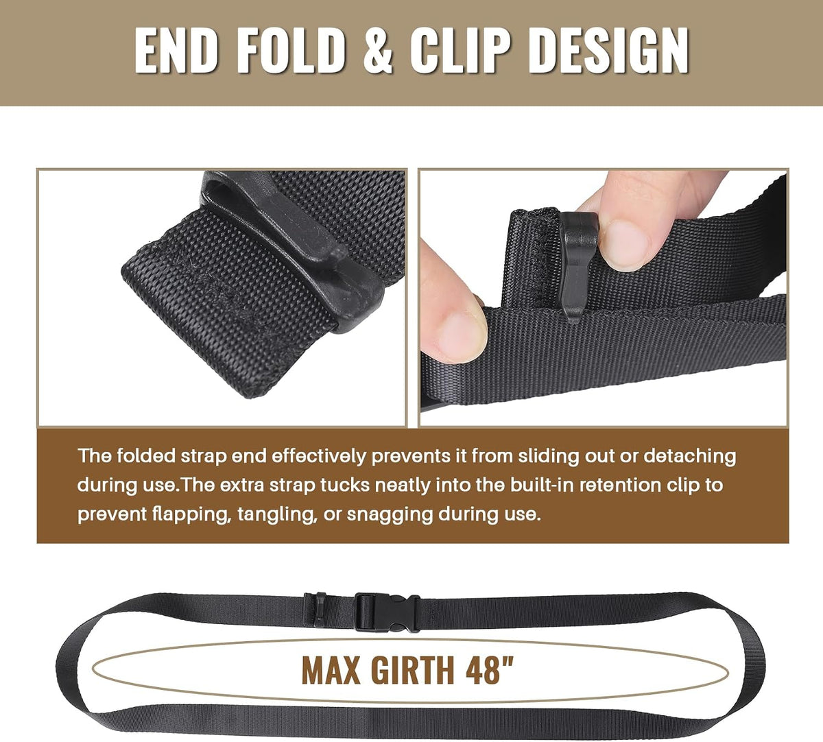 1”x 48”Utility Straps with Buckle Quick Release Buckle Straps with Clip