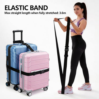 3 Packs Luggage Straps for Suitcases, 2 Connector Straps & Elastic Strap