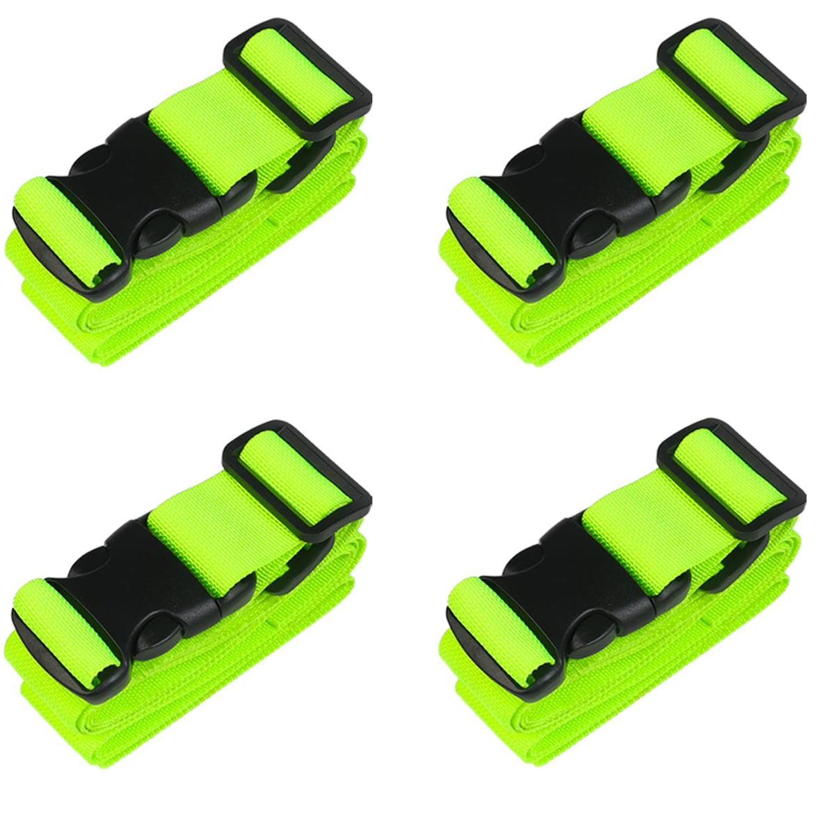 MAGARROW 2" Utility Luggage Straps with Buckle Adjustable, 4-Pack (Black, 2 in x 9.5 ft)
