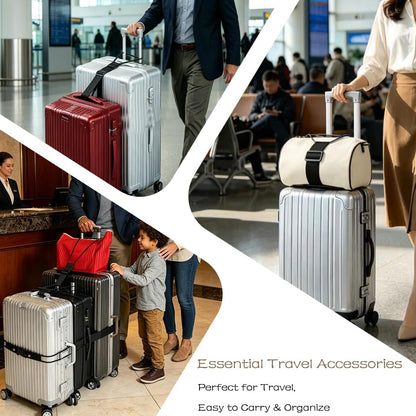 2Pack Adjustable Luggage Straps for Suitcases, Connect Bag to Suitcase