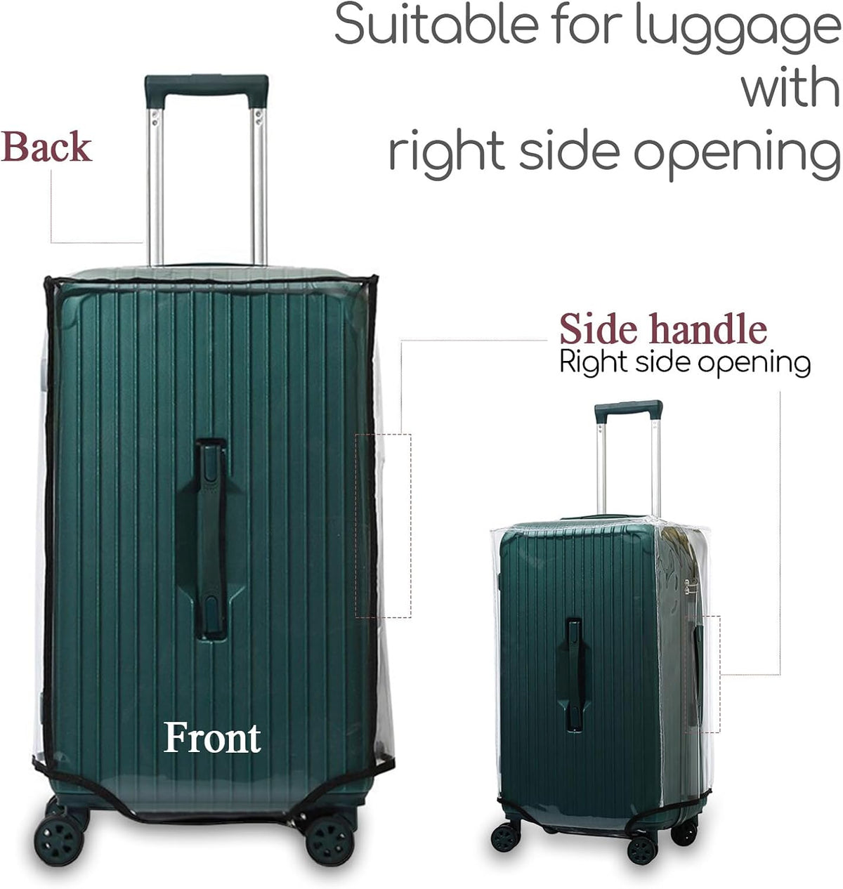 32 Inch Trunk Luggage Cover, Transparent PVC Suitacse Cover, Travel Waterproof Clear Luggage Protector Suitcase Cover