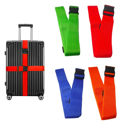 4 Pack Blue Luggage Straps, Adjustable Travel Belt for Suitcases, Secure Buckle Suitcase Accessories