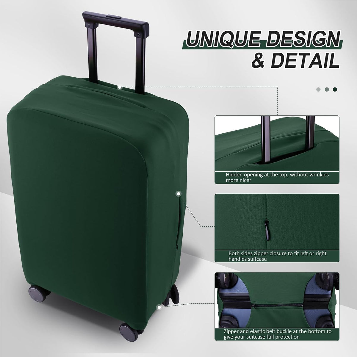 Travel Luggage Cover - Scratch-Resistant Fit 19-31 Inch, Avocado Green, XL(28-29 inch)