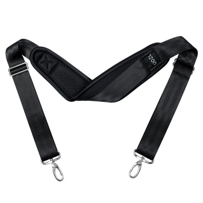 59 Inch Shoulder Straps, Soft with Ultra-Thick Fixed Shoulder Pad, Two Way Independently Adjustable Buckle Replacement Straps for Laptop Bag Messenger Bag Tool Bag Luggage,Black