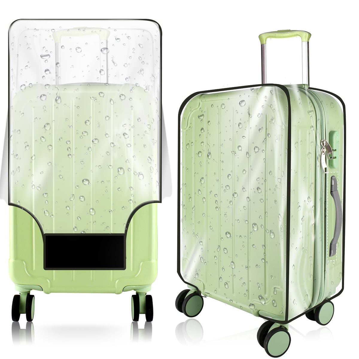 3 Pieces Thicken Clear Luggage Cover Protector, 20" 24" 28" PVC Luggage Covers for Suitcase Waterproof Dustproof Anti-scratch Travel Suitcase Covers Case for Wheeled Luggage