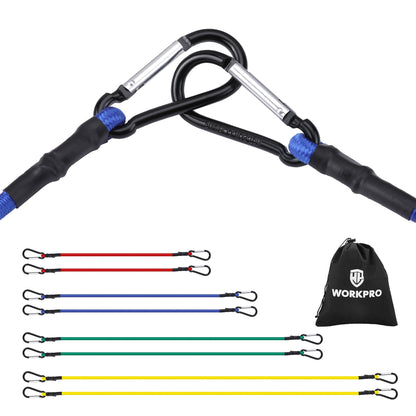 WORKPRO 24" Bungee Cords with Hooks, 4 Pack Heavy Duty Outdoor Bungee Strap