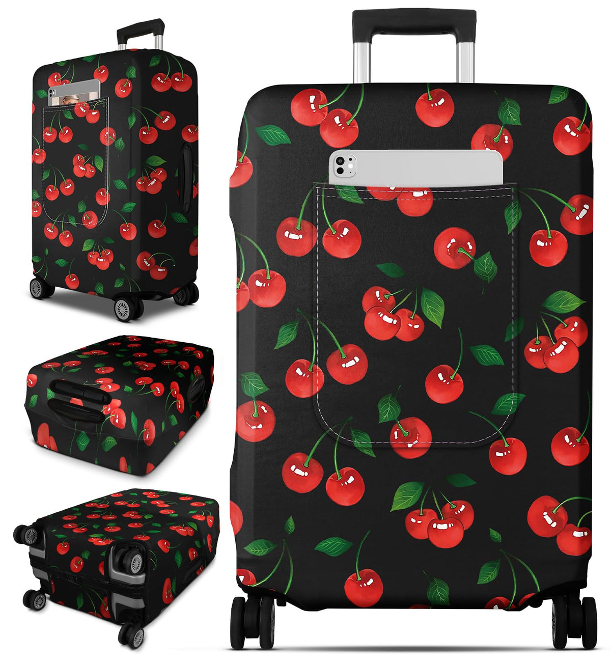 Slohif Luggage Cover for Suitcase Tsa Approved Protector - Luggage Sleeve Large Suit Case Cover Travel Stretch Baggage Case Protective Washable Fit 18-32 Inch Marble L