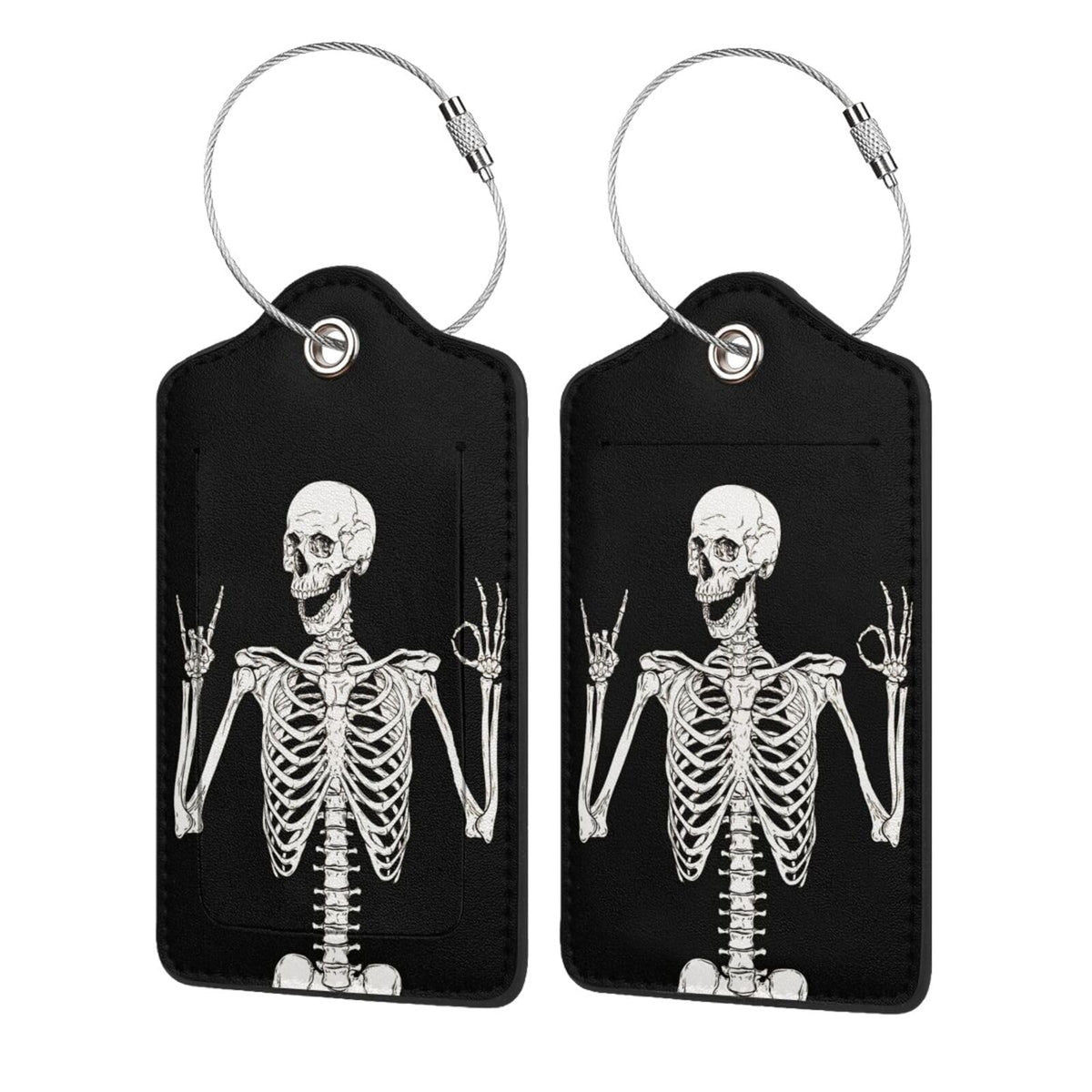 2 Pack Luggage Tags Travel American Flag Eagle PU Cute Leather Luggage Tag Name ID Labels with Privacy Cover Suitcases Women Men Girls Boys Fun Laggage Tags (American Eagle Flag)