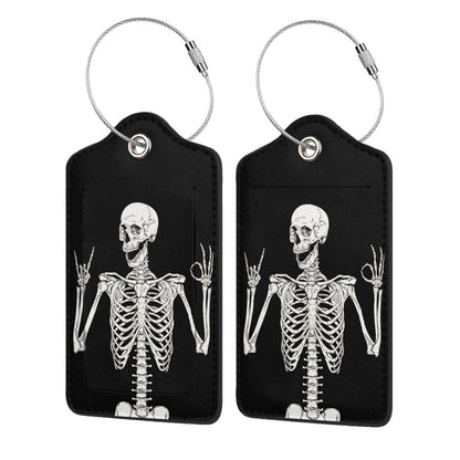 2 Pack Luggage Tags Travel American Flag Eagle PU Cute Leather Luggage Tag Name ID Labels with Privacy Cover Suitcases Women Men Girls Boys Fun Laggage Tags (American Eagle Flag)