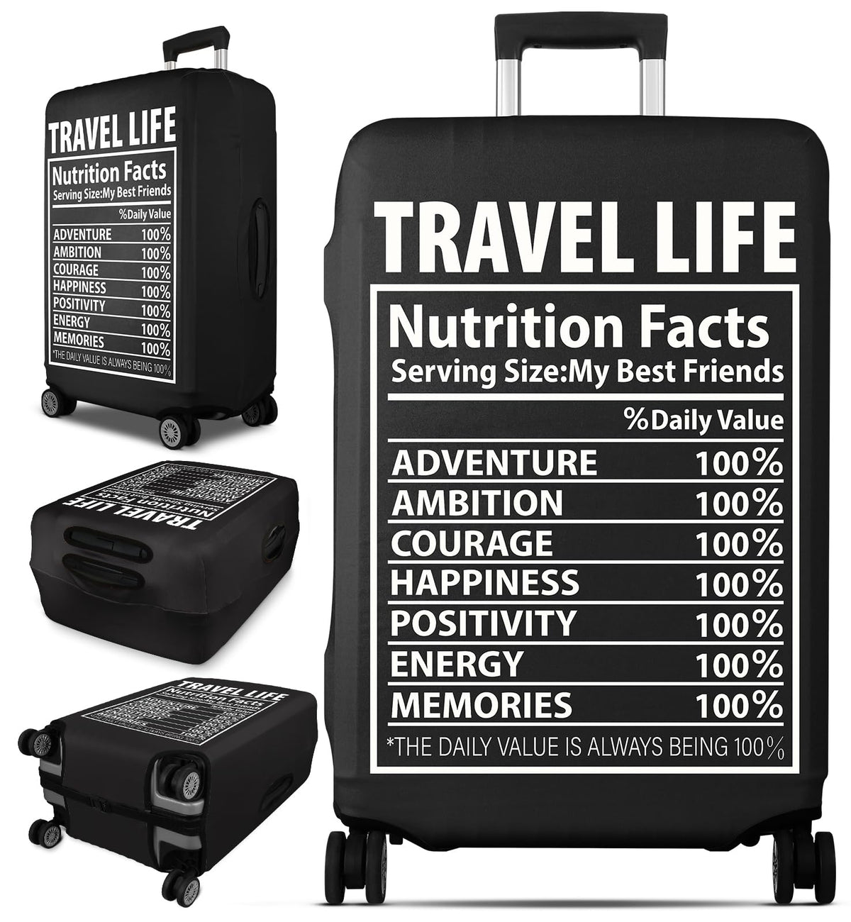 Slohif Luggage Cover for Suitcase Tsa Approved Protector - Grey Cute Cat Striped Luggage Sleeve Medium Suit Case Cover Travel Stretch Baggage Case Protective Washable Fit 24-27 Inch