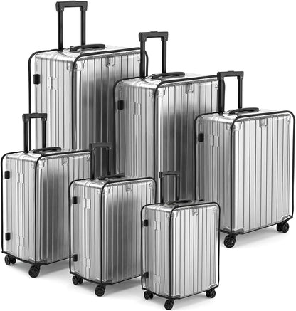 6 Pcs Clear PVC Luggage Protector Covers for Suitcase, Waterproof