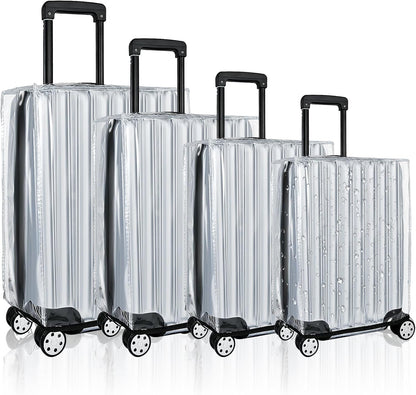 4 Pieces Clear Luggage Cover for Suitcase, Waterproof PVC Luggage Cover Protector, Anti-scratch Suitcase Protective Cover for Travel (20", 22", 24", 28")