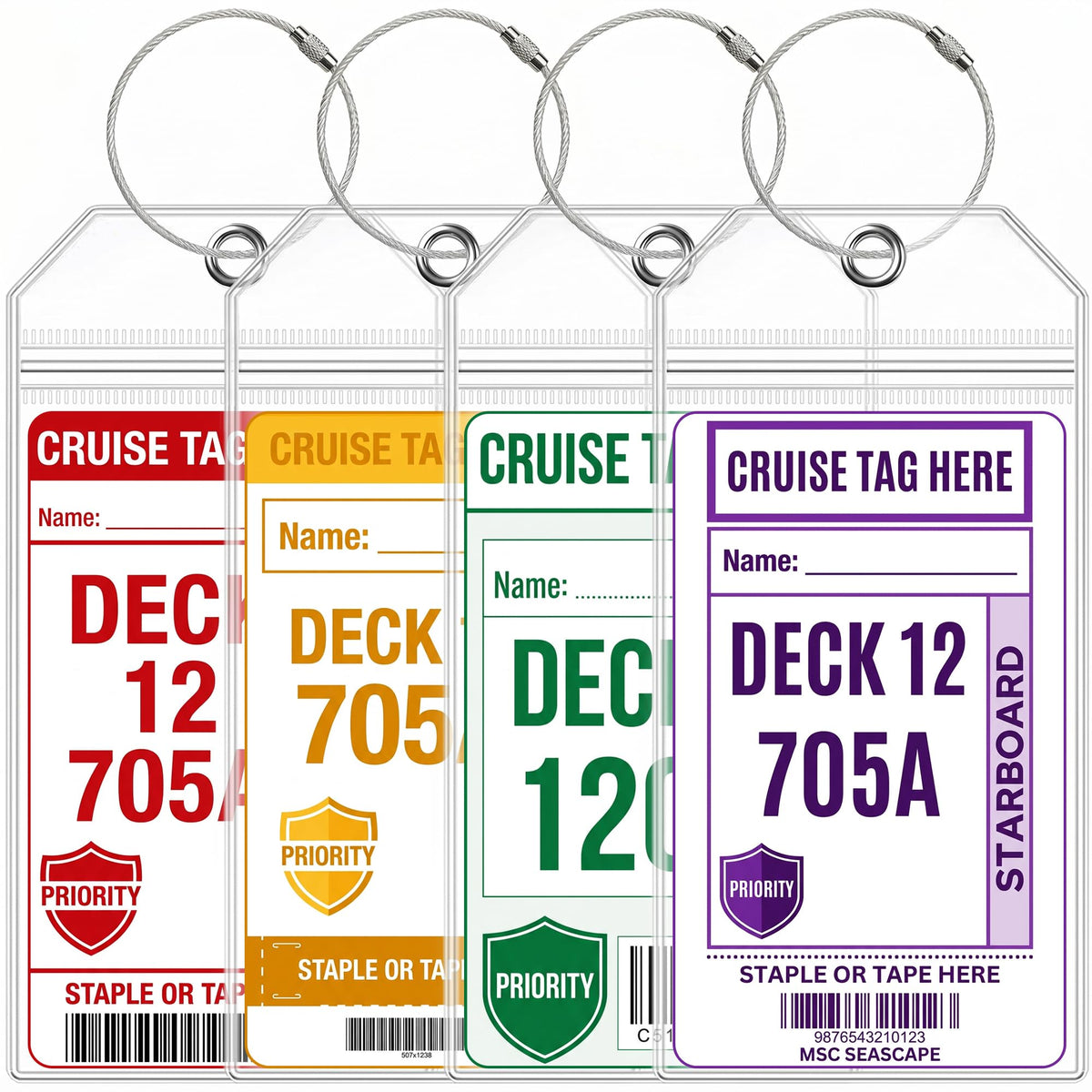 6 Pack Cruise Luggage Tag Holder for Carnival, Princess, Holland America