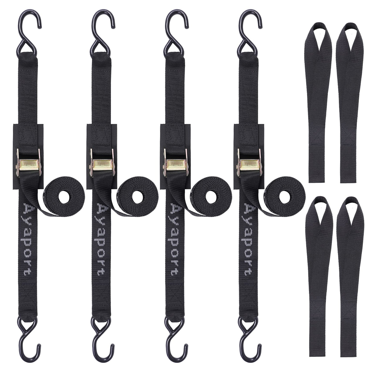 Ayaport Cam Buckle Tie Down Straps 10 feet, 4 Pack