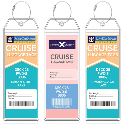 Teskyer Clear Cruise Luggage Tag Holder, Wide, 5 Pack