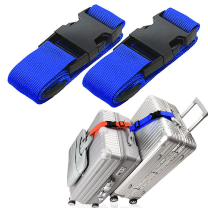 Luggage Straps for Suitcases, Travel Belt Multiple Connector, 2 Pack Black