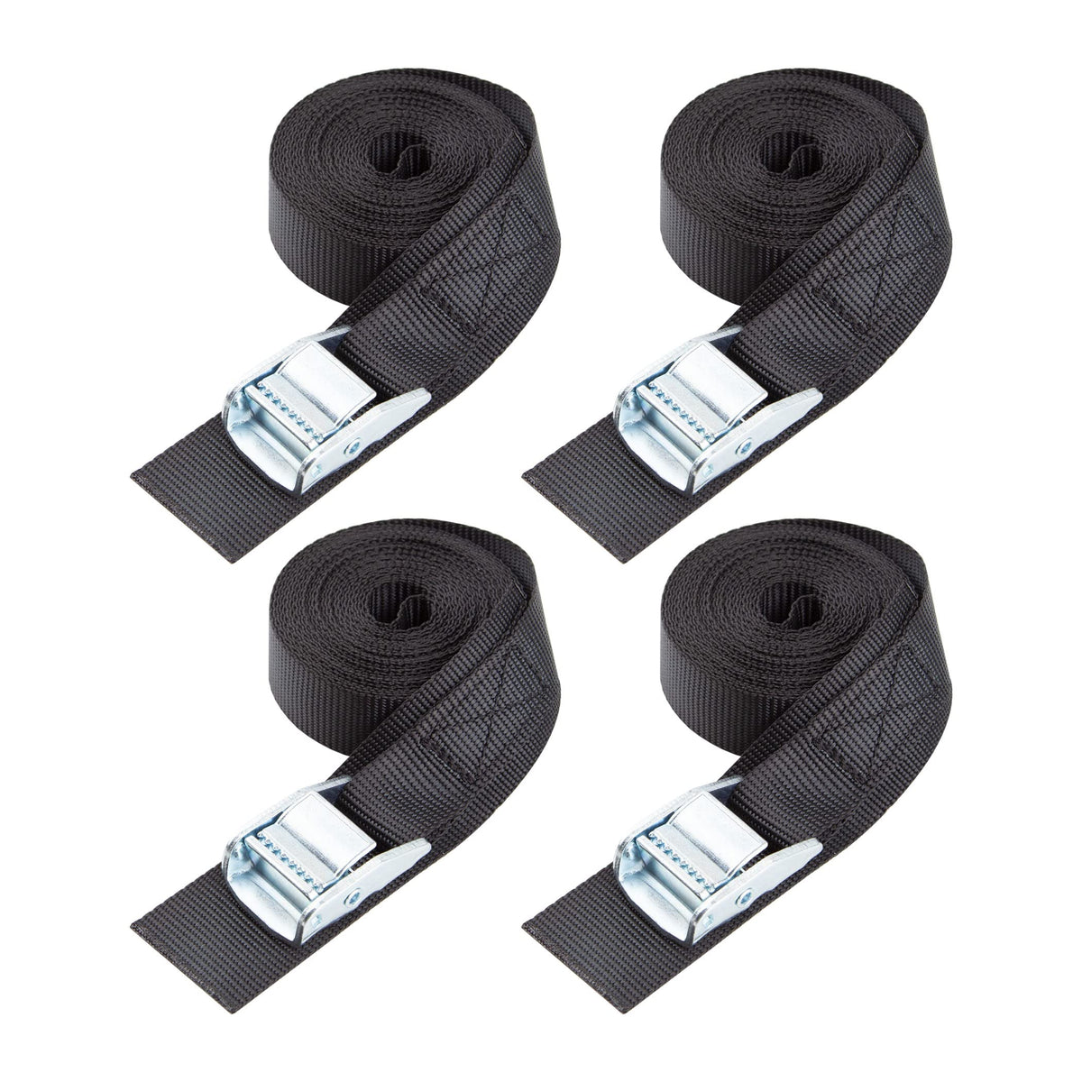 Cartman 1" x 12 ft Lashing Straps, 6 Pack, 600 lb Break Strength, Black