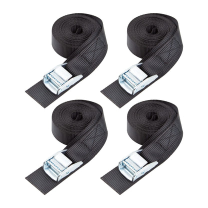 Cartman 1" x 12 ft Lashing Straps, 6 Pack, 600 lb Break Strength, Black