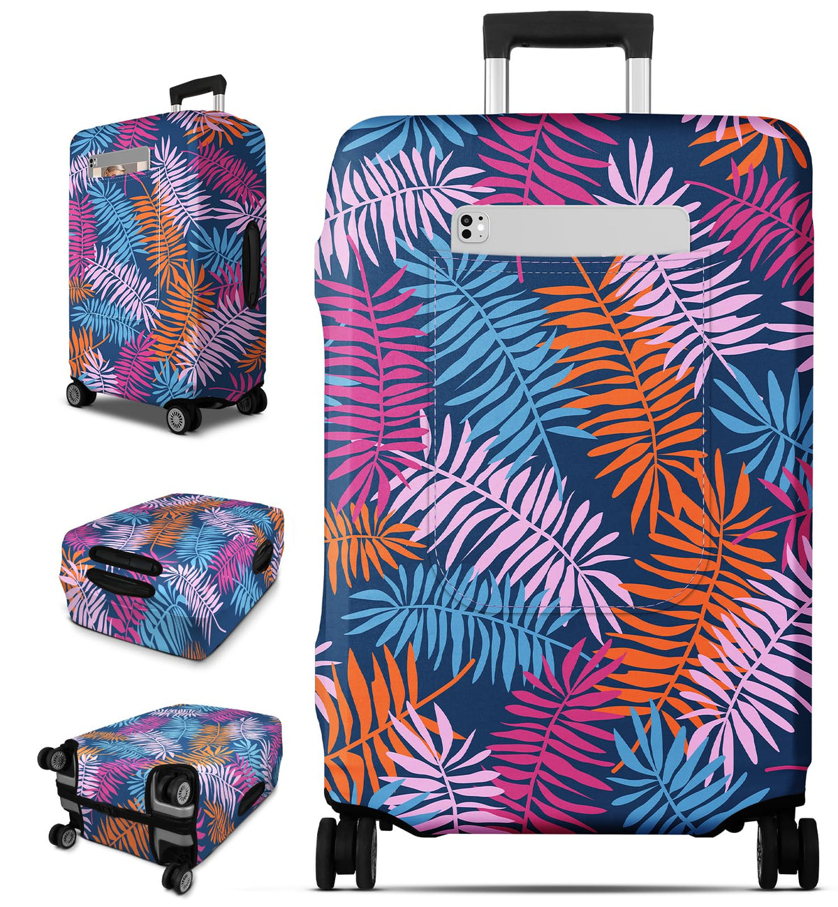 Slohif Luggage Cover for Suitcase Tsa Approved Protector - Luggage Sleeve Large Suit Case Cover Travel Stretch Baggage Case Protective Washable Fit 18-32 Inch Marble L