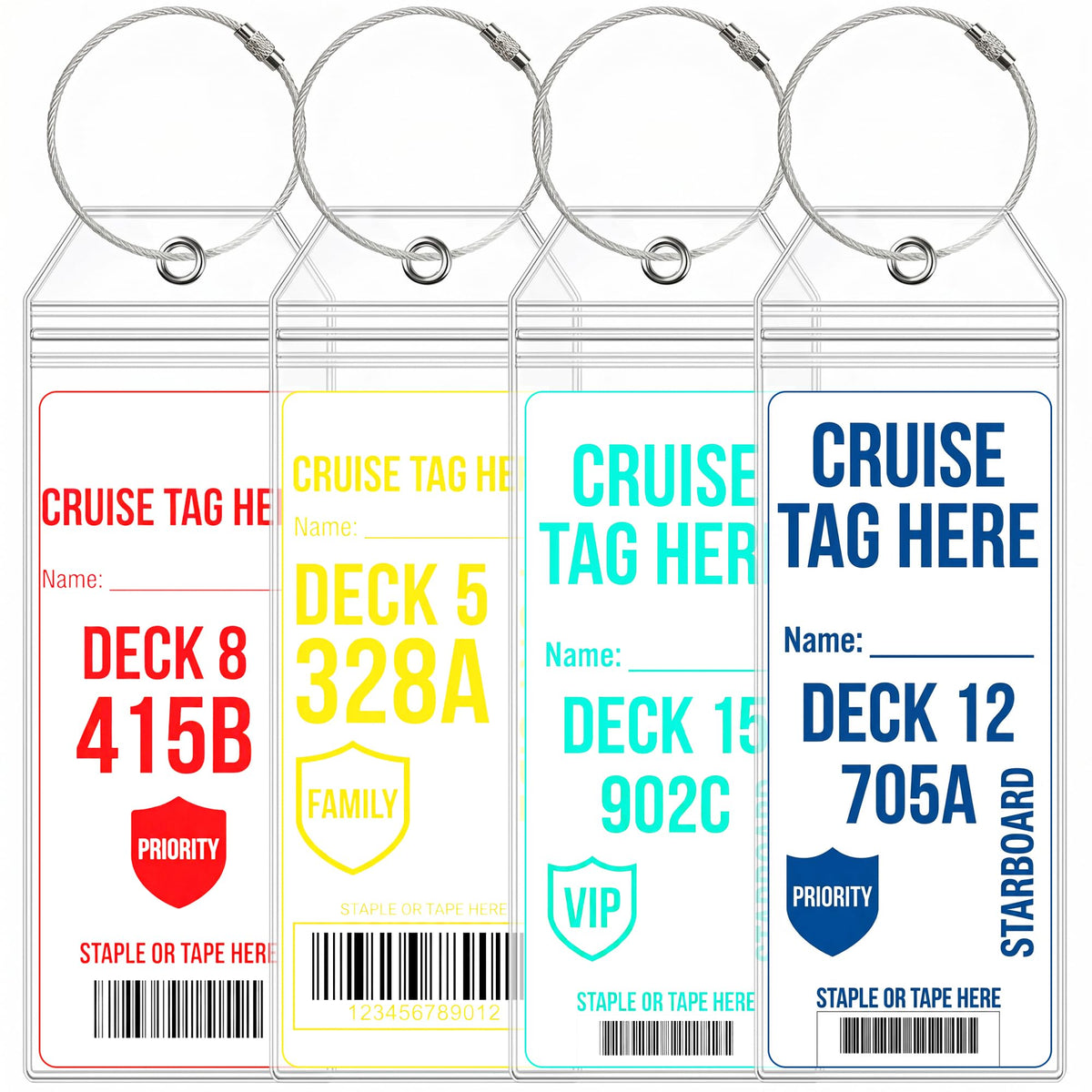 6 Pack Cruise Luggage Tag Holder for Carnival, Princess, Holland America