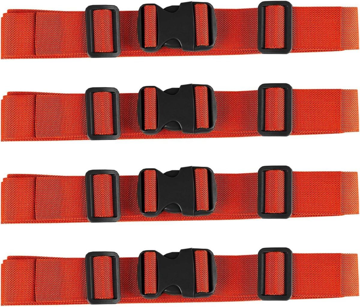 MAGARROW 2" Utility Luggage Straps with Buckle Adjustable, 4-Pack (Black, 2 in x 9.5 ft)