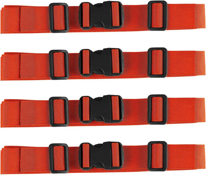 MAGARROW 2" Utility Luggage Straps with Buckle Adjustable, 4-Pack (Black, 2 in x 9.5 ft)