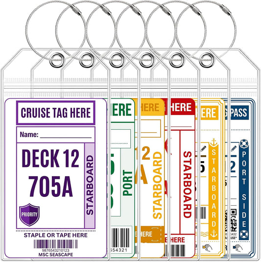 6 Pack Cruise Luggage Tag Holder for Carnival, Princess, Holland America