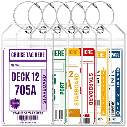 6 Pack Cruise Luggage Tag Holder for Carnival, Princess, Holland America