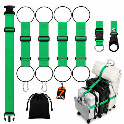 7 Pack Adjustable Luggage Straps for Suitcases & Luggage Connector Straps